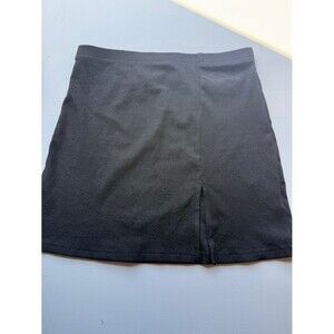 Mini Black Skirt large size L Front Slit casual capsule clubware falda A11